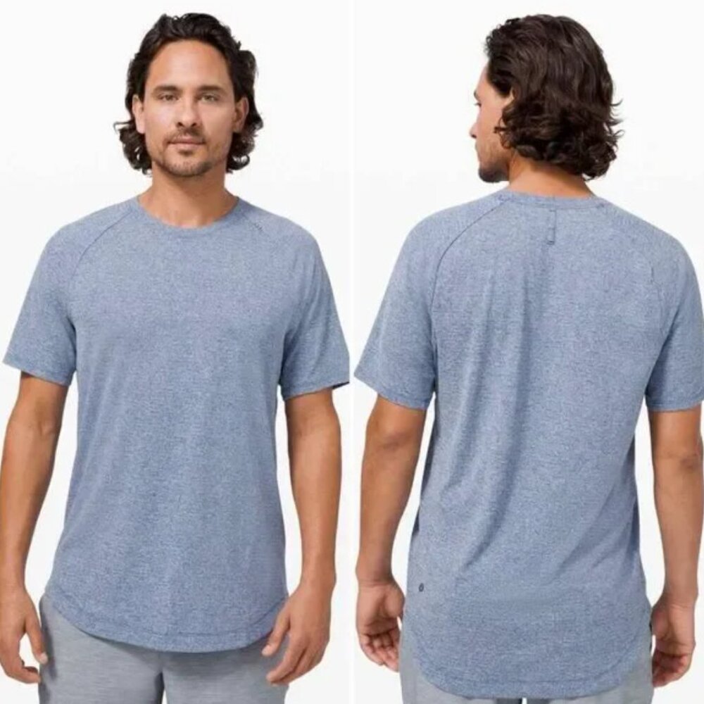 Lululemon Men's Blue Drysense Athletic Short Sleeve Tee Shirt Workout Run Gym XS